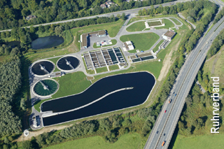 Luftaufnahme der Kläranlage Essen-Süd