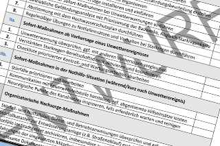 Tabelle Checkliste Starkregenmanagement Kanalbetrieb