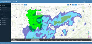 Screenshot mit regionalen Wetterdaten