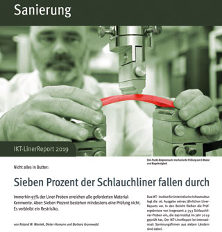 erste Seite eine Zeitschriftenartikels mit einem Bild von einer Materialprüfung und Text darunter