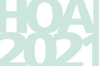 Schriftzug HOAI 2021 hellgrün auf weiß