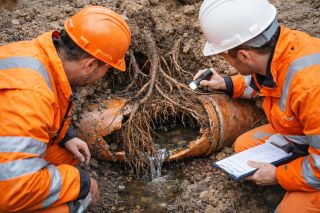 Wurzeln im Ringraum um Liner