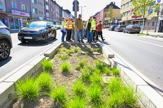 Fertiggestellte Schwammstadt-Baustelle an der Hattinger Straße in Bochum